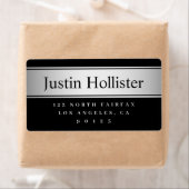 ブラック&シルバーフェイクルックシッピングまたは製品 ラベル (インサイチュ)