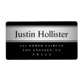 ブラック&シルバーフェイクルックシッピングまたは製品 ラベル (正面)