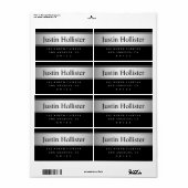 ブラック&シルバーフェイクルックシッピングまたは製品 ラベル (フルシート)