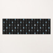 ブラック&シルバーブルー邪悪な目まつ毛ナザリマティ ヨガマット (裏面(横))