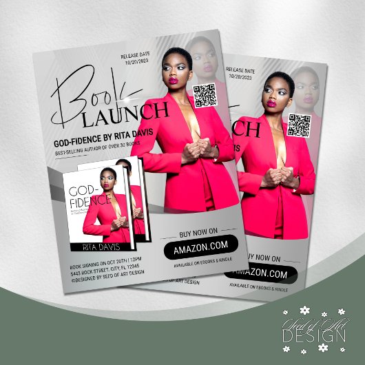 ブラック&シルバープロフェッショナルブックローンチリリース広告 チラシ