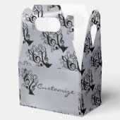 ブラック&シルバーミュージックトレブルクレフ、 音符記号ツリーゲーブルボックス フェイバーボックス (オープン)