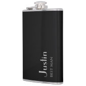 ブラック&シルバーモダン花婿介添人ギフトフラスコ フラスク (左)