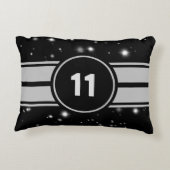ブラック&シルバーレーシングストライプズStarlight アクセントクッション (裏面)