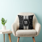 ブラック&シルバーレーシングストライプズStarlight クッション (椅子)