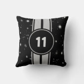 ブラック&シルバーレーシングストライプズStarlight クッション (裏面)