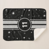 ブラック&シルバーレーシングストライプズStarlight シェルパブランケット (正面(横))