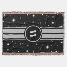ブラック&シルバーレーシングストライプズStarlight スローブランケット