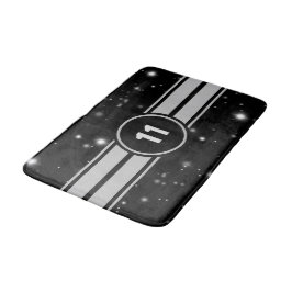 ブラック&シルバーレーシングストライプズStarlight バスマット