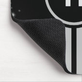 ブラック&シルバーレーシングストライプズStarlight マウスパッド (コーナー)