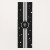 ブラック&シルバーレーシングストライプズStarlight ヨガマット (裏面)