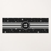 ブラック&シルバーレーシングストライプズStarlight ヨガマット (正面(横))