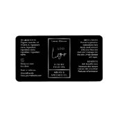 ブラック&シルバーロゴ1 OZ油ドロッパーボトルラベル ラベル (正面)