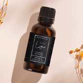ブラック&シルバーロゴ1 OZ油ドロッパーボトルラベル ラベル