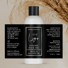 ブラック&シルバーロゴ4 OZコスメティックボトルラベル 長方形シール