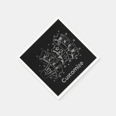 ブラック&シルバーロック&ロ転がゴナプキンス スタンダードカクテルナプキン (角)