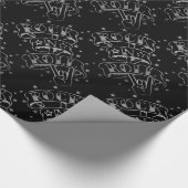ブラック&シルバーロック&ロ転がゴ ラッピングペーパー (角)
