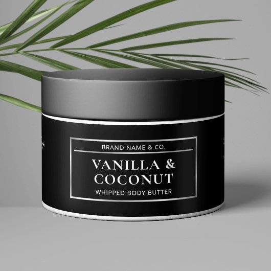 ブラック&シルバー体バタージャー化粧品ラベル ペットボトルラベル