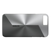 ブラック&シルバー幾何スフェイクテンレス鋼 Case-Mate iPhoneケース (裏面(横))