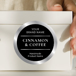 ブラック&シルバー手作り製品の香り名 ラウンドシール