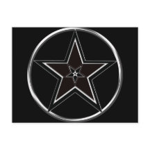 ブラック&シルバー星形五角形と逆ペンタグラム