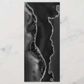 ブラック&シルバー書道結婚のメニュー メニュー (裏面)