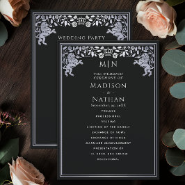 ブラック&シルバー王室のライオン中世結婚剣 プログラム