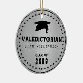 ブラック&シルバー男らしの卒業式 セラミックオーナメント (右)