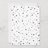 ブラック&シルバー紙吹雪80歳の誕生日パーティー 招待状 (裏面)