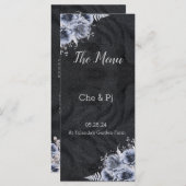 ブラック&シルバー結婚のメニュー メニュー (正面/裏面)