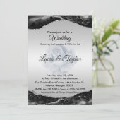 ブラック&シルバー結婚式招待状 招待状 (スタンド正面)