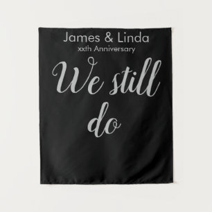 ブラック&シルバー記念フォトブースBackdrop 25 タペストリー