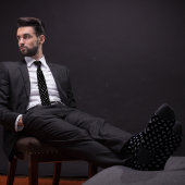 ブラック&シルバー農家ランチャーカウヘッド ネクタイ