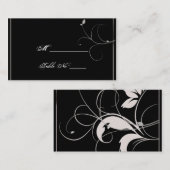 ブラック&シルバー離れ秋の結婚式座席表 プレイスカード (正面/裏面)