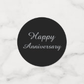 ブラック&シルバー25周年記念テーブルデコレーション コンフェッティ (スモール正面)