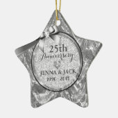 ブラック&シルバー25結婚周年記念オーナメント4 セラミックオーナメント (左)
