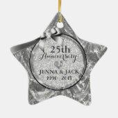 ブラック&シルバー25結婚周年記念オーナメント4 セラミックオーナメント (裏面)