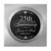 ブラック&シルバー25結婚周年 タイル (正面)