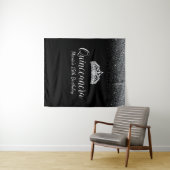 ブラック&シルバー グリッター | キンセアニエラ パーティー 背景 タペストリー (インサイチュ(横))