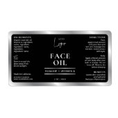 ブラック＆シルバー コスメ スキンケア ボトルラベル ラベル (正面)