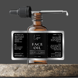 ブラック＆シルバー コスメ スキンケア ボトルラベル ラベル