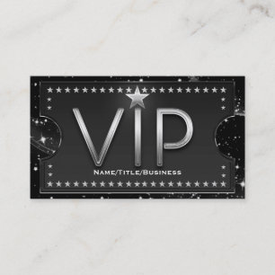 ブラック&シルバー シックでゴージャスなVIPカスタムチケット 名刺