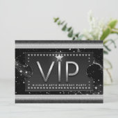 ブラック＆シルバー シックでゴージャスなVIP招待チケット 招待状 (スタンド正面)