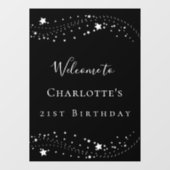 ブラック・シルバー・スターズのエレガントなバースデーパーティーへようこそ ウィンドウサイン (シート)
