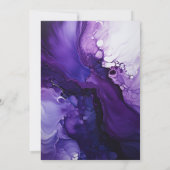 ブラック、シルバー、ダークパープルのアルコールイン結婚ズ 招待状 (裏面)