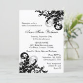 ブラック&シルバー・フローリッシュブライダルシャワー 招待状 (スタンド正面)