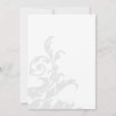 ブラック&シルバー・フローリッシュ結婚式招待状 招待状 (裏面)