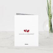 ブラック シルバー レッド フラワーハート 偽の箔 ありがとうございます サンキューカード (裏面)