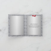 ブラック シルバー レッド フラワー ハーツ フェイク フォイル サンキュー (内部)