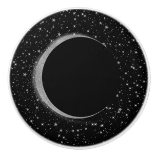 ブラック&シルバー 天体 月の魔法 ルナースター セラミックノブ